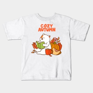 Cat and Cozy Autumn Kids T-Shirt